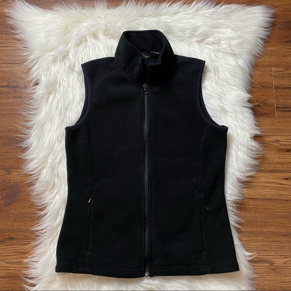 Eddie Bauer Jackets & Blazers - Eddie Bauer Black Slim Micro Fleece Vest Polartec Full Front Zip Closure Size S